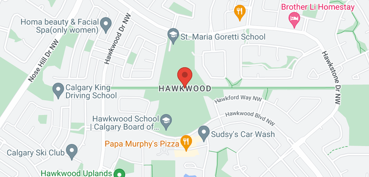 map of 152 HAWKWOOD WY NW